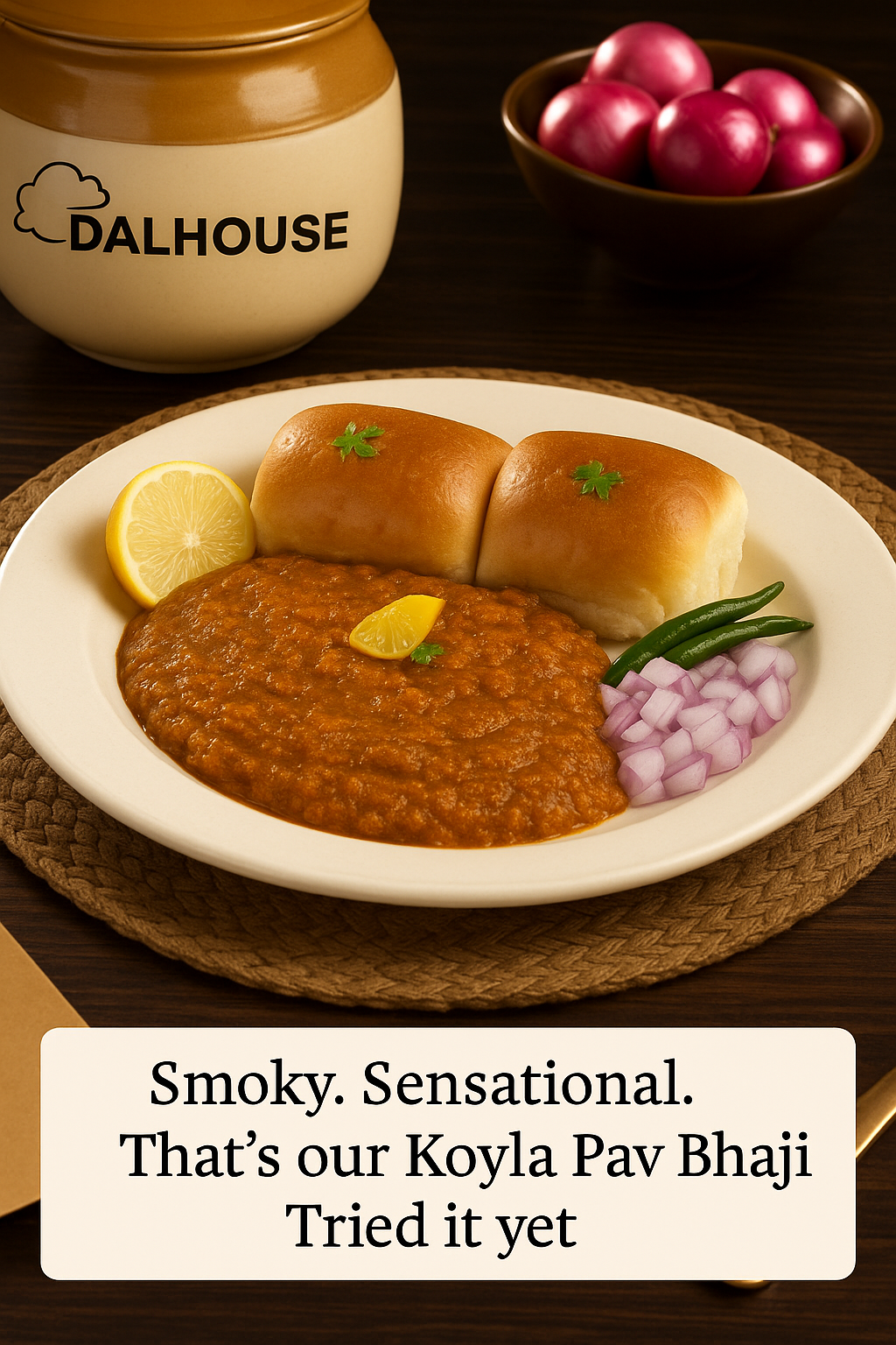 Authentic Mumbai Koyla Pav Bhaji