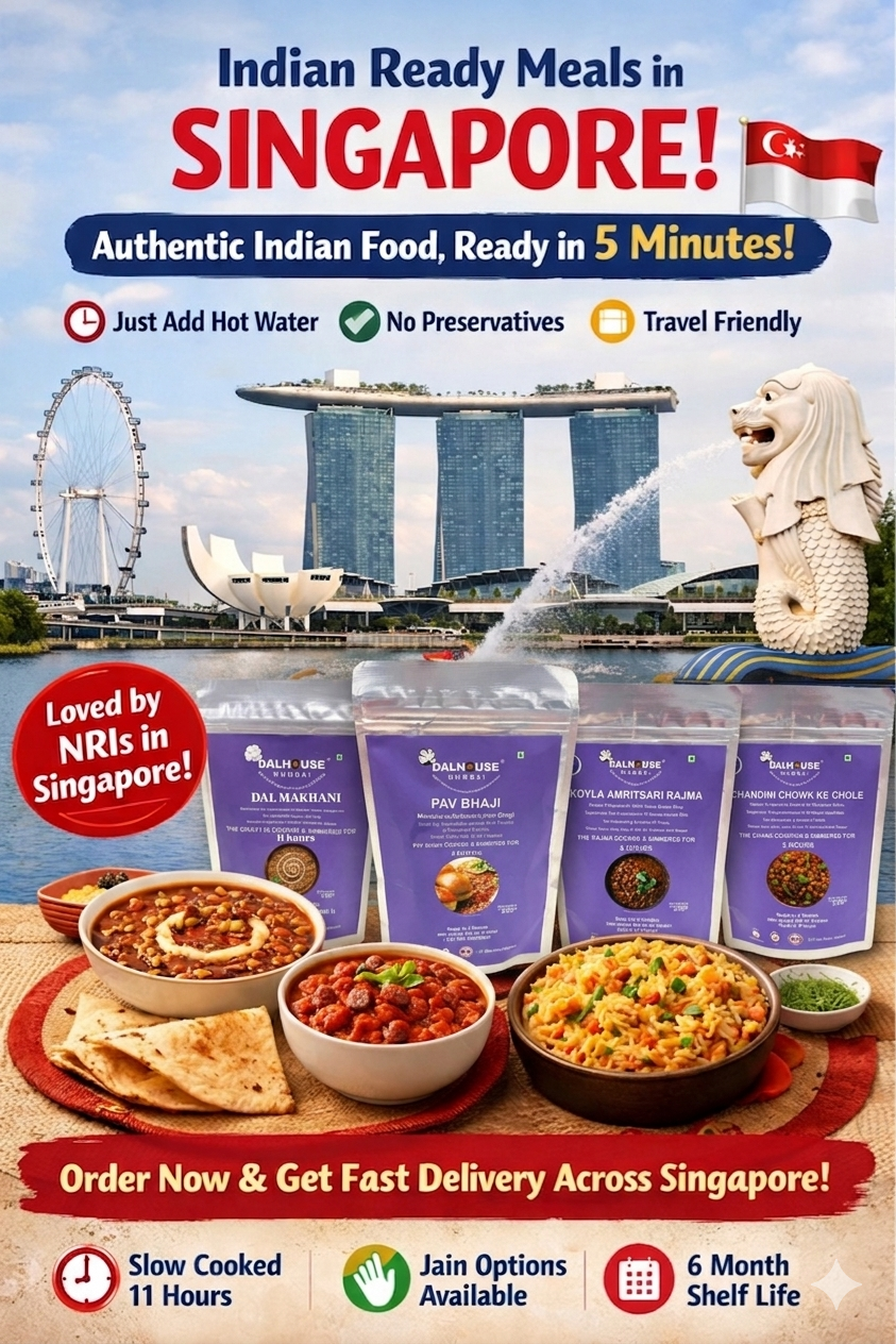 Dalhouse Indian ready meals in Singapore with Dal Makhani, Pav Bhaji, Rajma and Chole – instant food ready in 5 minutes