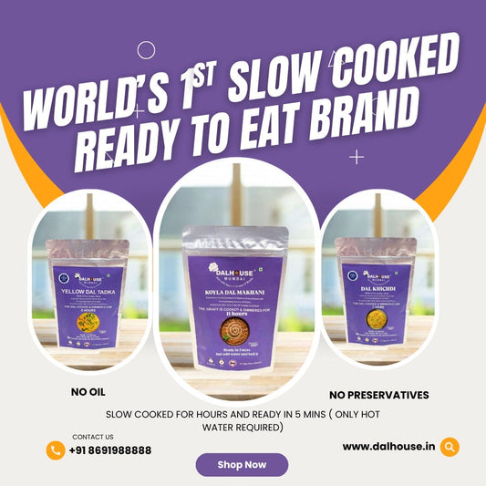 Dalhouse slow cooked ready to eat Indian meals just add hot water no preservatives dehydrated food