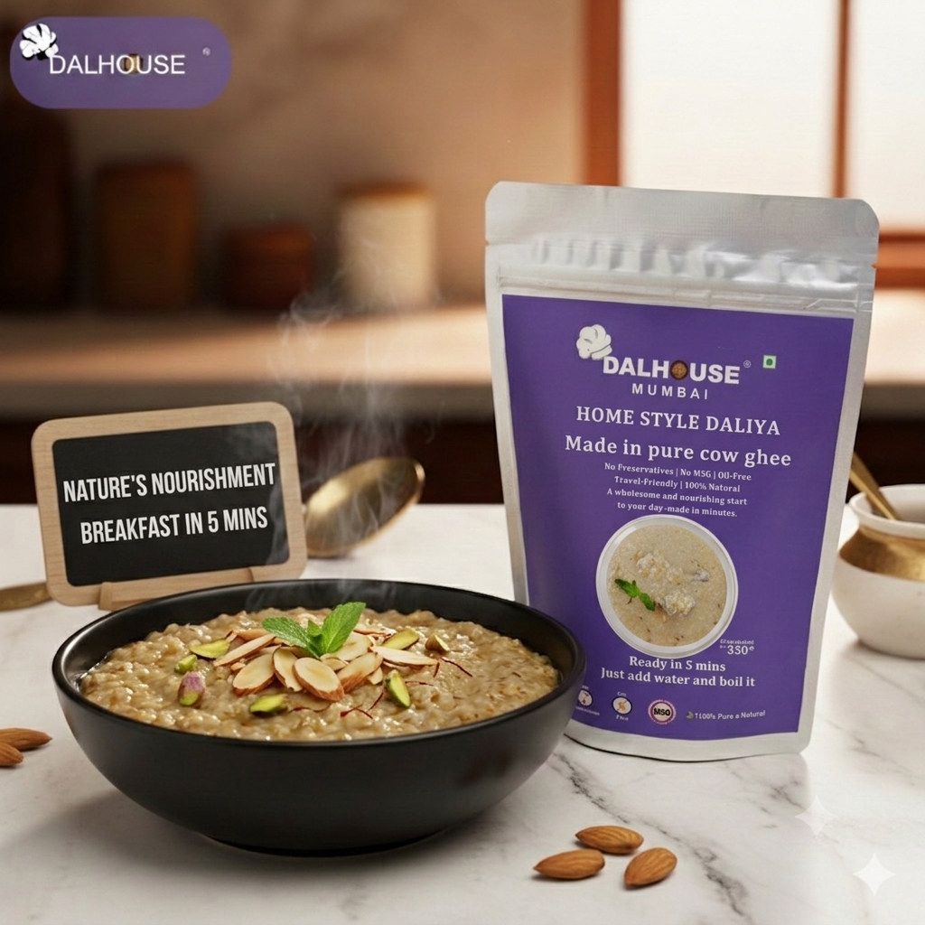Dalhouse Home Style Daliya – Slow Cooked Ready to Eat Healthy Breakfast | Pure Ghee | No Preservatives